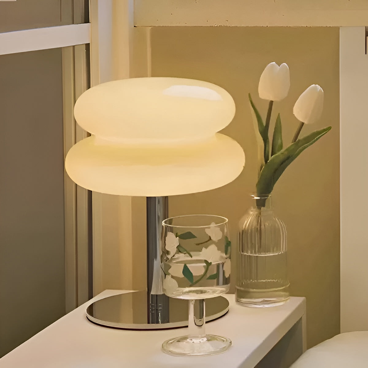 Macaron Glas Tafellamp | Elegante Sfeerverlichting voor Gezellig Woonkamer Ambiance