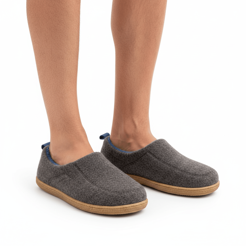 Orthopaedic Unisex Indoor Slippers - Hard Sole &amp; Fleece Warm Comfort