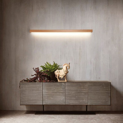 Muto Lineaire Hout en Acryl Wandlamp | Modern Design voor Woonkamer en Slaapkamer
