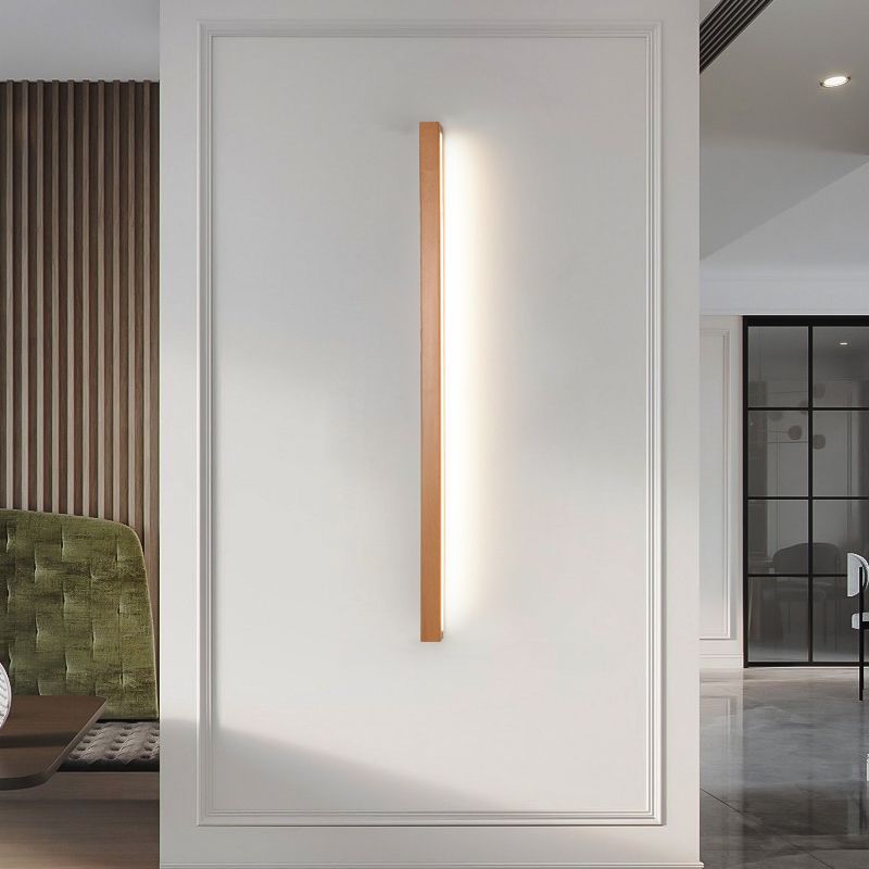 Muto Lineaire Hout en Acryl Wandlamp | Modern Design voor Woonkamer en Slaapkamer