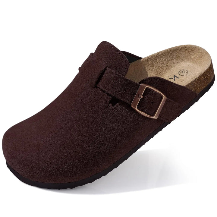 Orthopaedic Suede Cork Clogs - Natural Arch Support &amp; Comfort