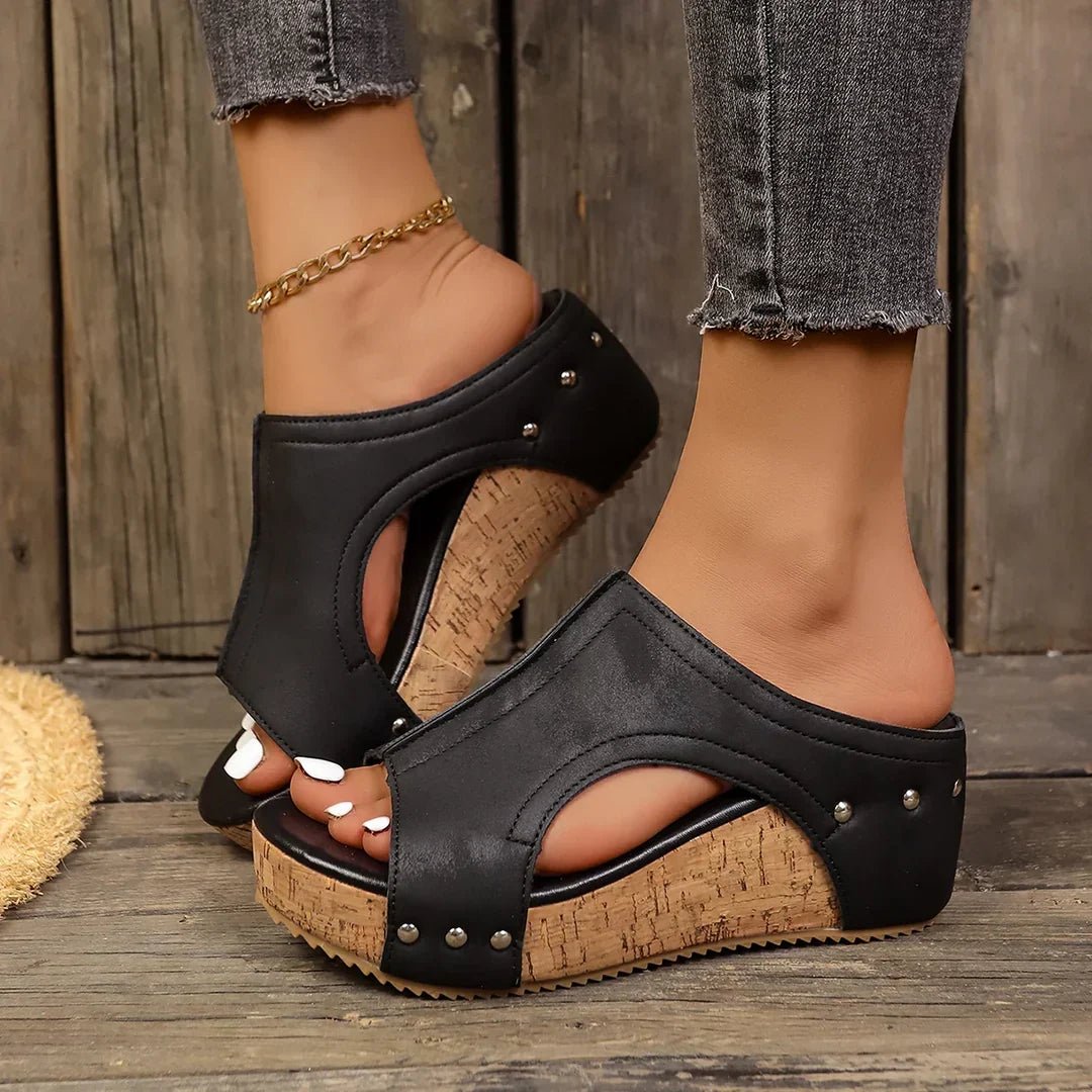 Orthopaedic Studded Wedge Sandals for Women - Statement Style &amp; Support