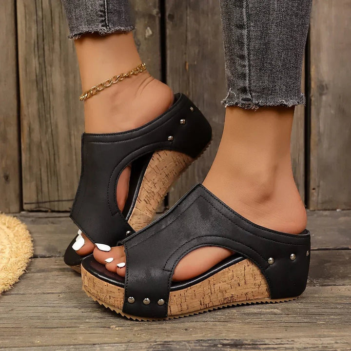 Orthopaedic Studded Wedge Sandals for Women - Statement Style &amp; Support