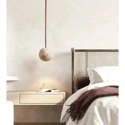Travertin Ronde Hanglamp Wabi-Sabi | Minimalistische LED Verlichting