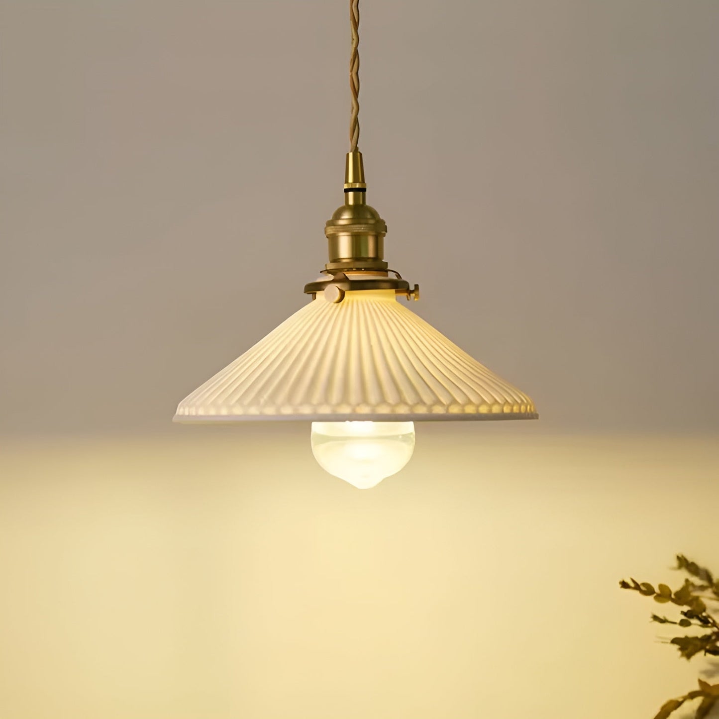 AmberZen Vintage Keramiek Glas Hanglamp | Warm Amber Sfeer Verlichting