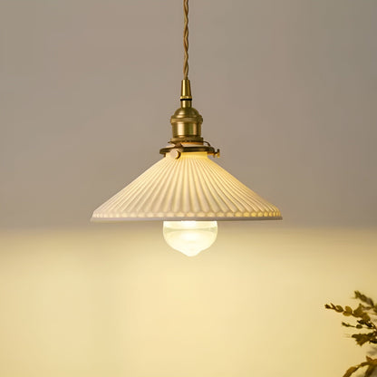 AmberZen Vintage Keramiek Glas Hanglamp | Warm Amber Sfeer Verlichting