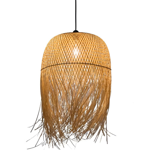 Handgeweven Bamboe Hanglamp | Organische Verlichting voor Theeruimte en Restaurant