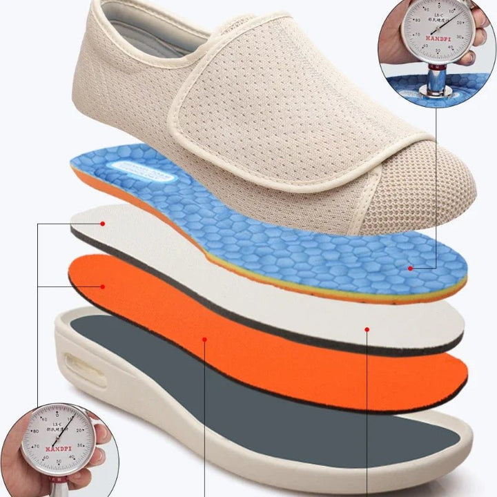 Diabetic Wide-Fit Walking Shoes Unisex - Orthopaedic Roomy Comfort