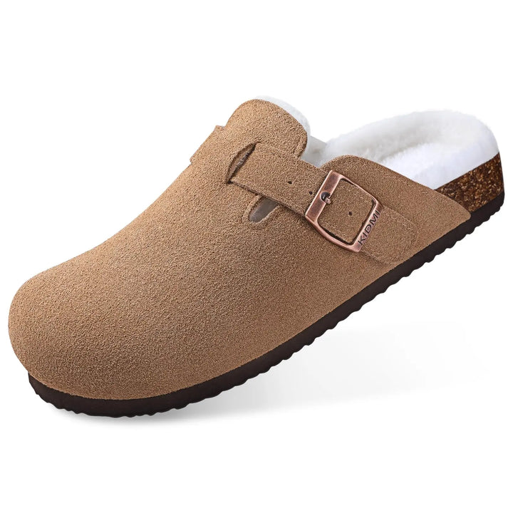 Orthopaedic Indoor Suede Cork Fleece Clogs - Premium Home Comfort &amp; Support