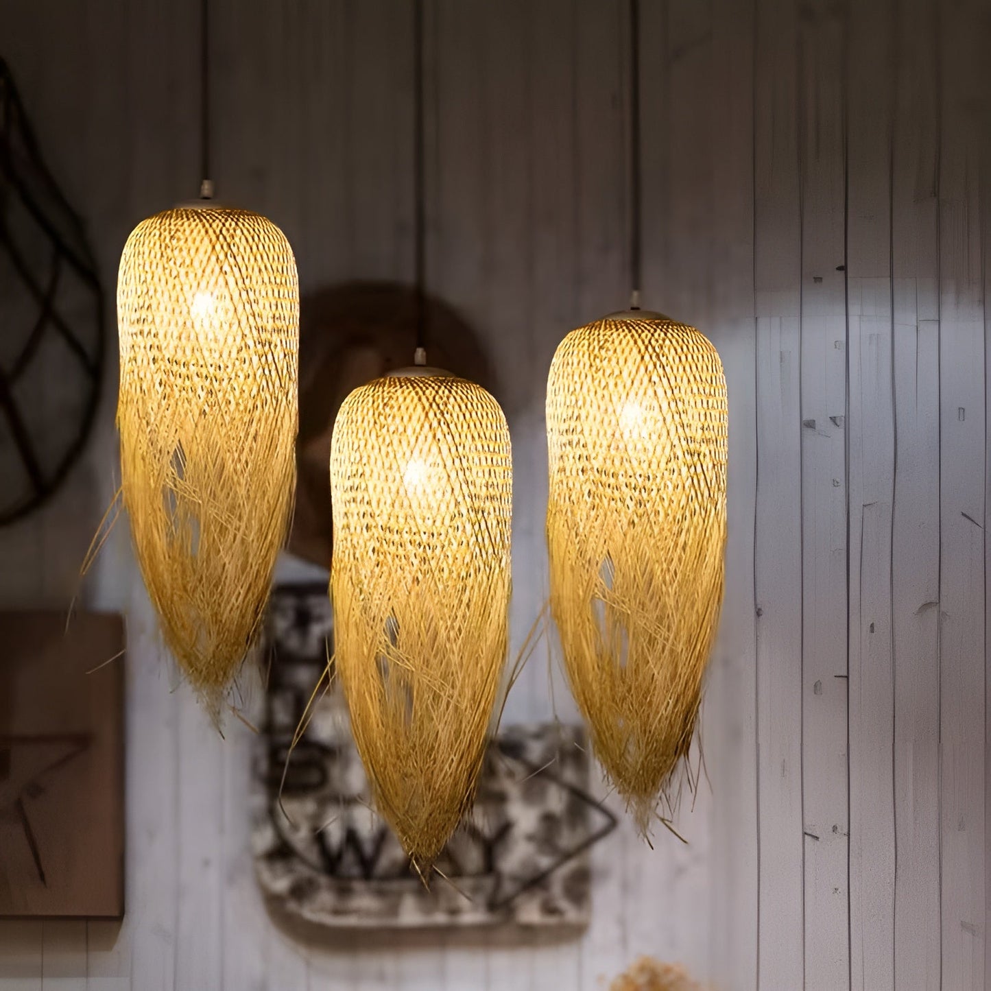 Handgeweven Bamboe Hanglamp | Organische Verlichting voor Theeruimte en Restaurant