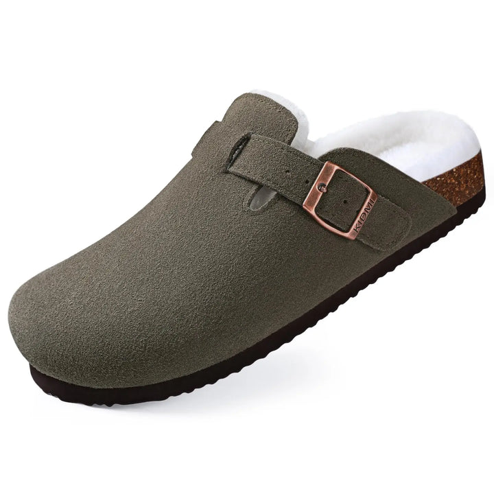 Orthopaedic Indoor Suede Cork Fleece Clogs - Premium Home Comfort &amp; Support