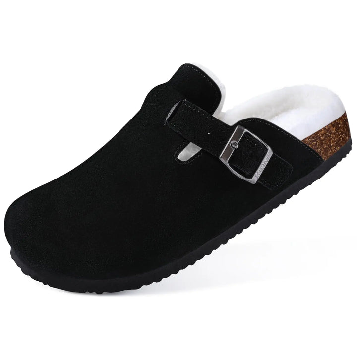 Orthopaedic Indoor Suede Cork Fleece Clogs - Premium Home Comfort &amp; Support