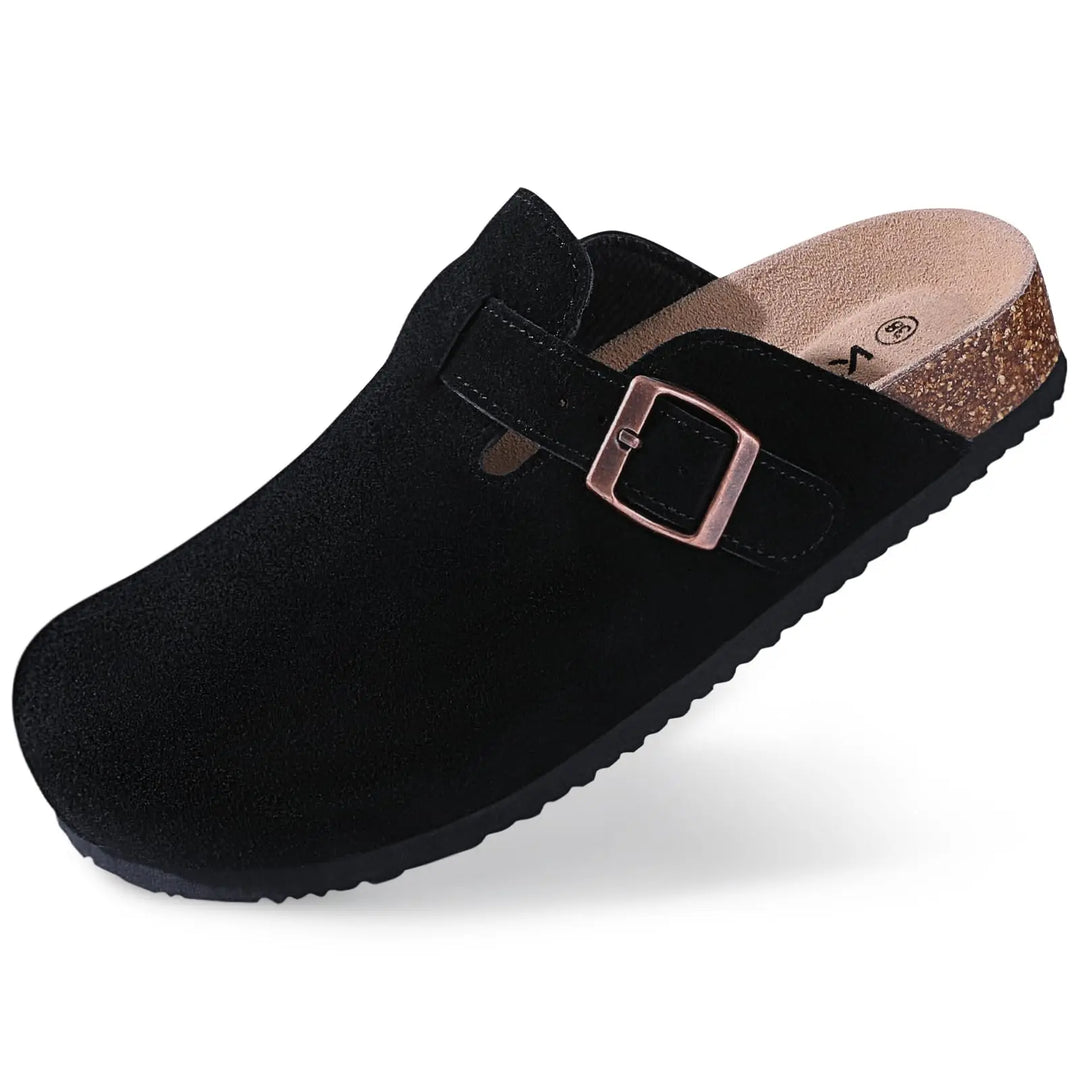 Orthopaedic Suede Cork Clogs - Natural Arch Support &amp; Comfort