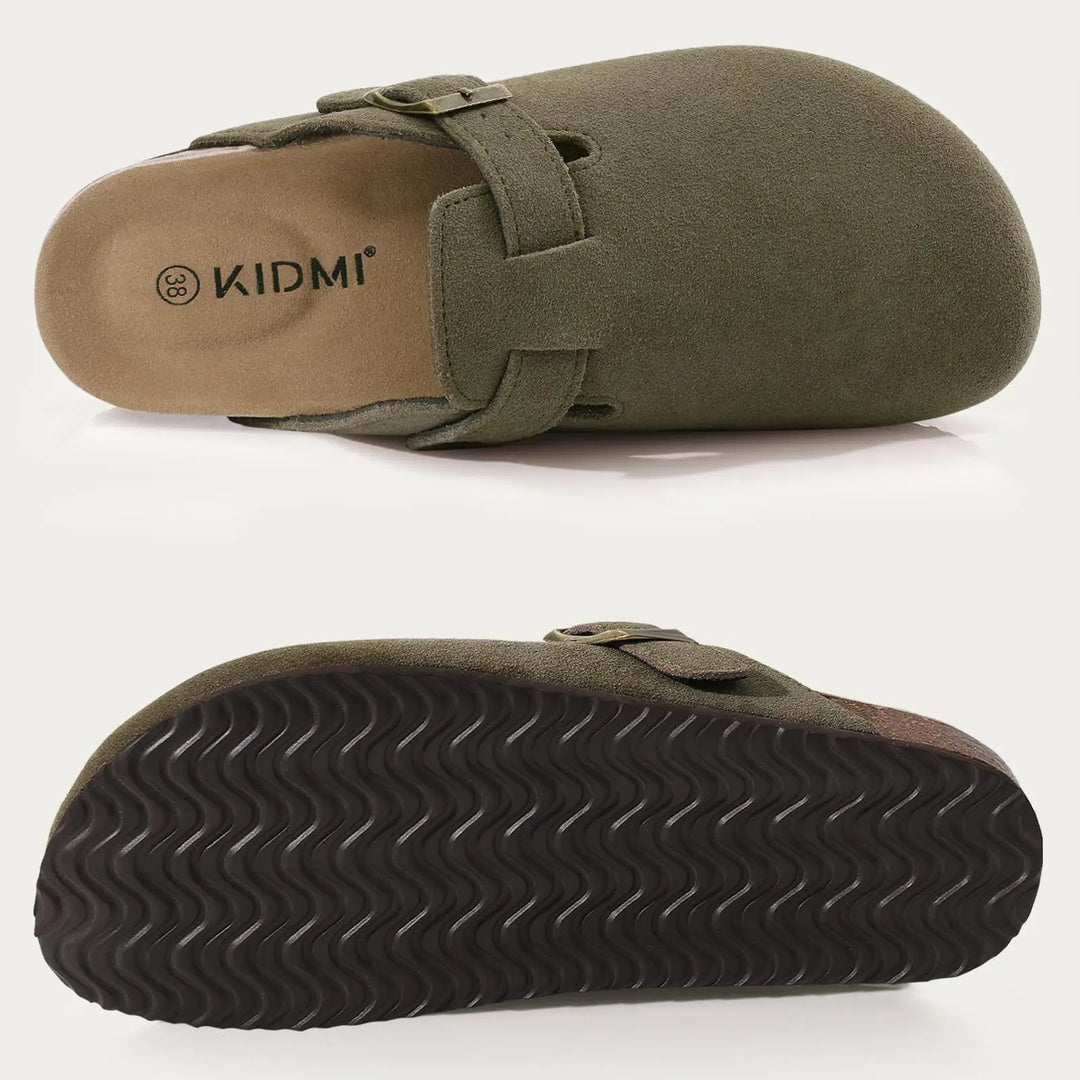Orthopaedic Suede Cork Clogs - Natural Arch Support &amp; Comfort
