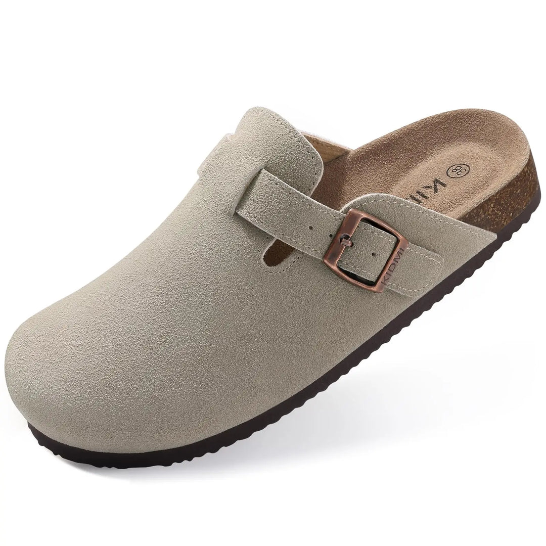 Orthopaedic Suede Cork Clogs - Natural Arch Support &amp; Comfort