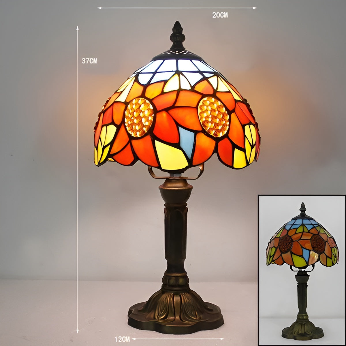Barok Tafellamp Handgemaakt Glas | Decoratieve Verlichting voor Thuis en Bureau