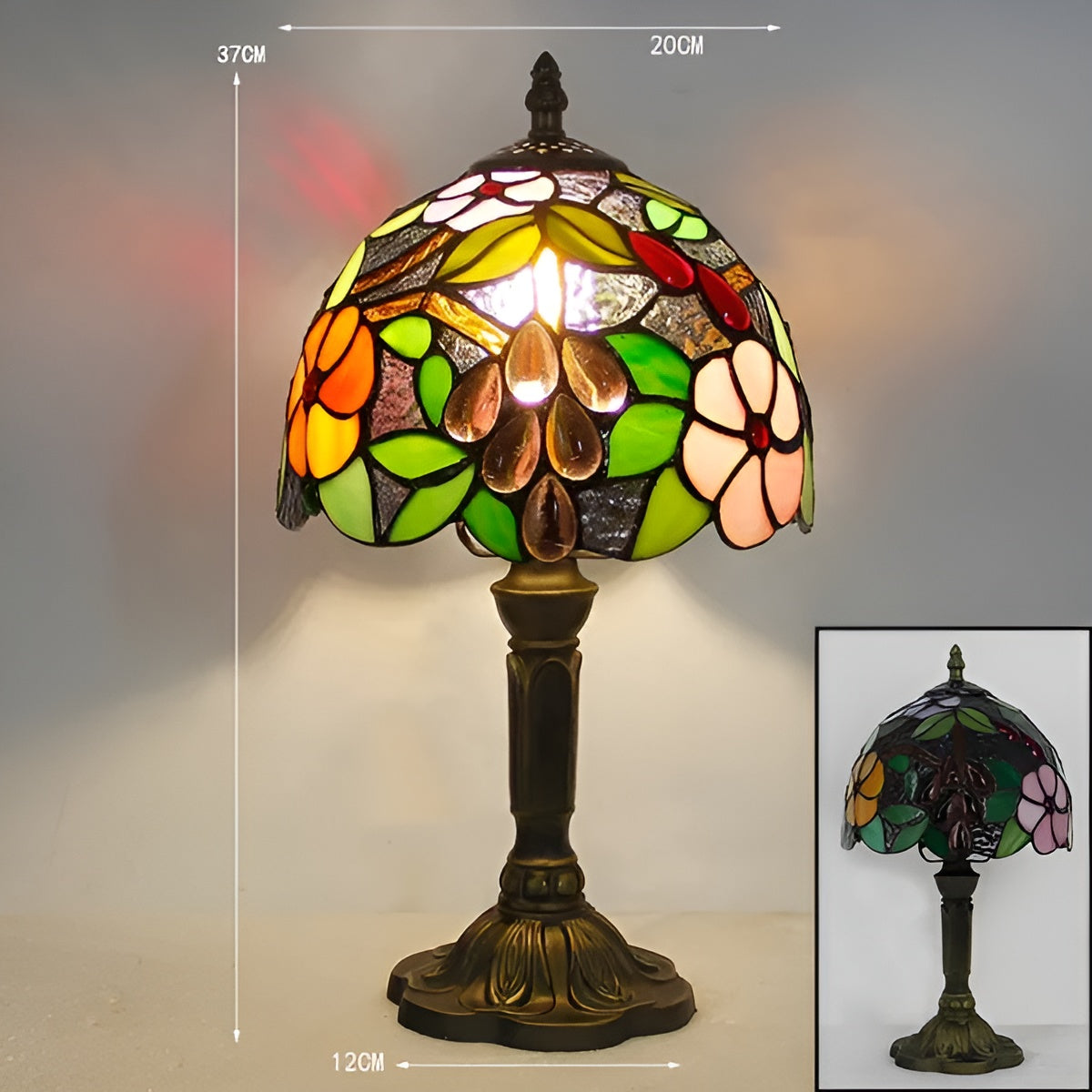 Barok Tafellamp Handgemaakt Glas | Decoratieve Verlichting voor Thuis en Bureau