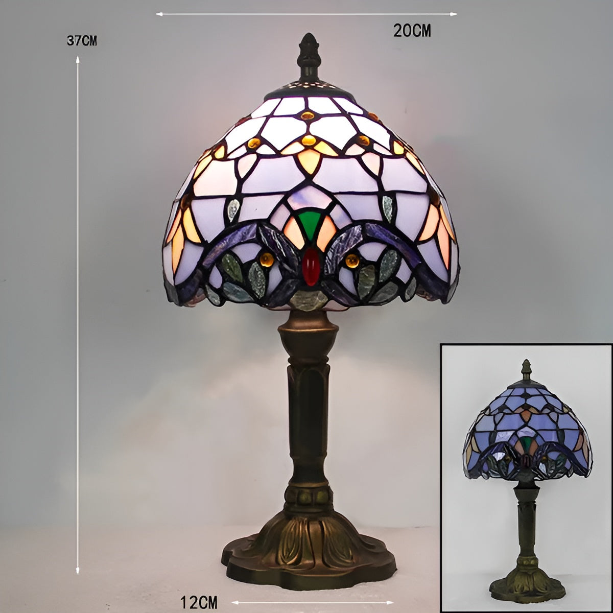 Barok Tafellamp Handgemaakt Glas | Decoratieve Verlichting voor Thuis en Bureau