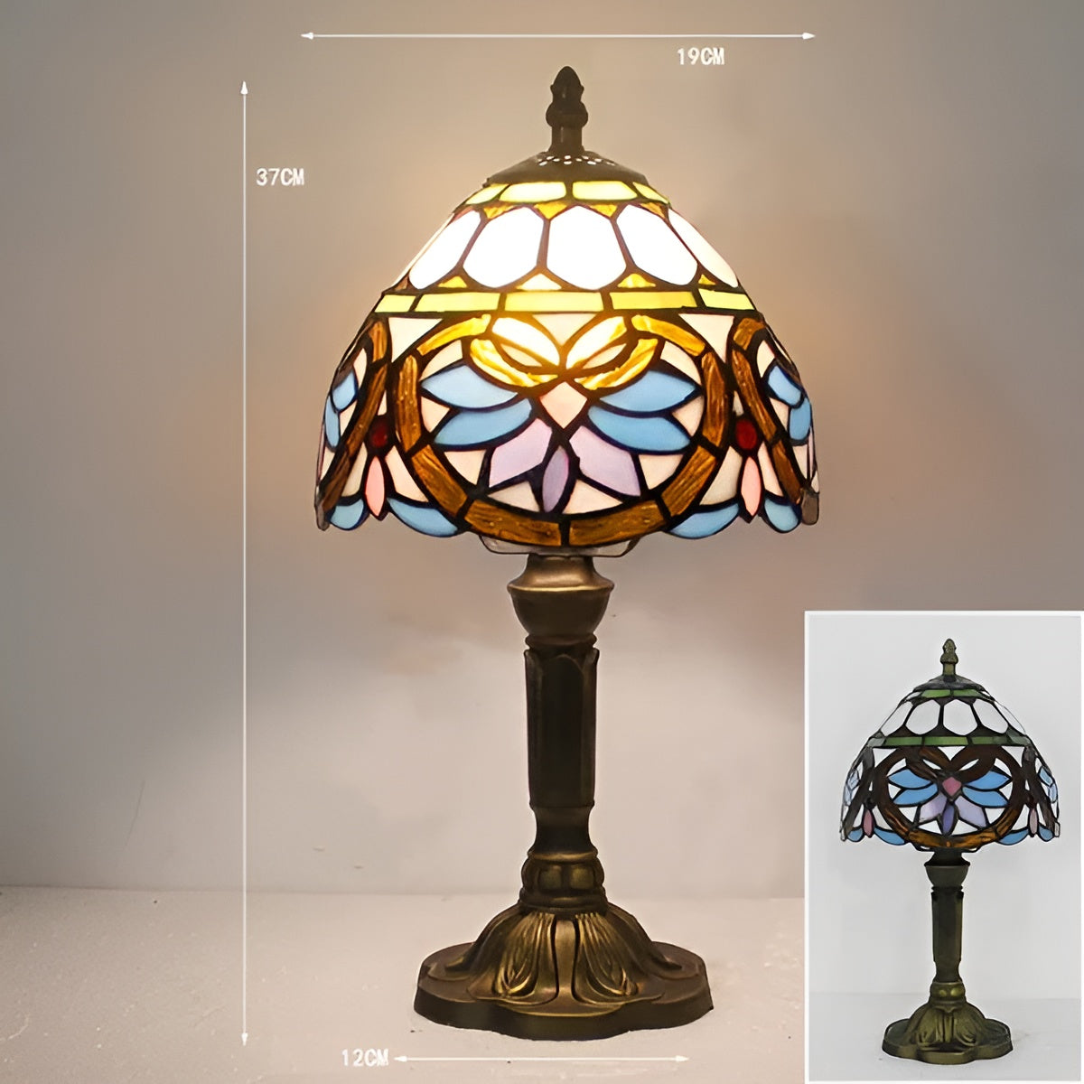 Barok Tafellamp Handgemaakt Glas | Decoratieve Verlichting voor Thuis en Bureau