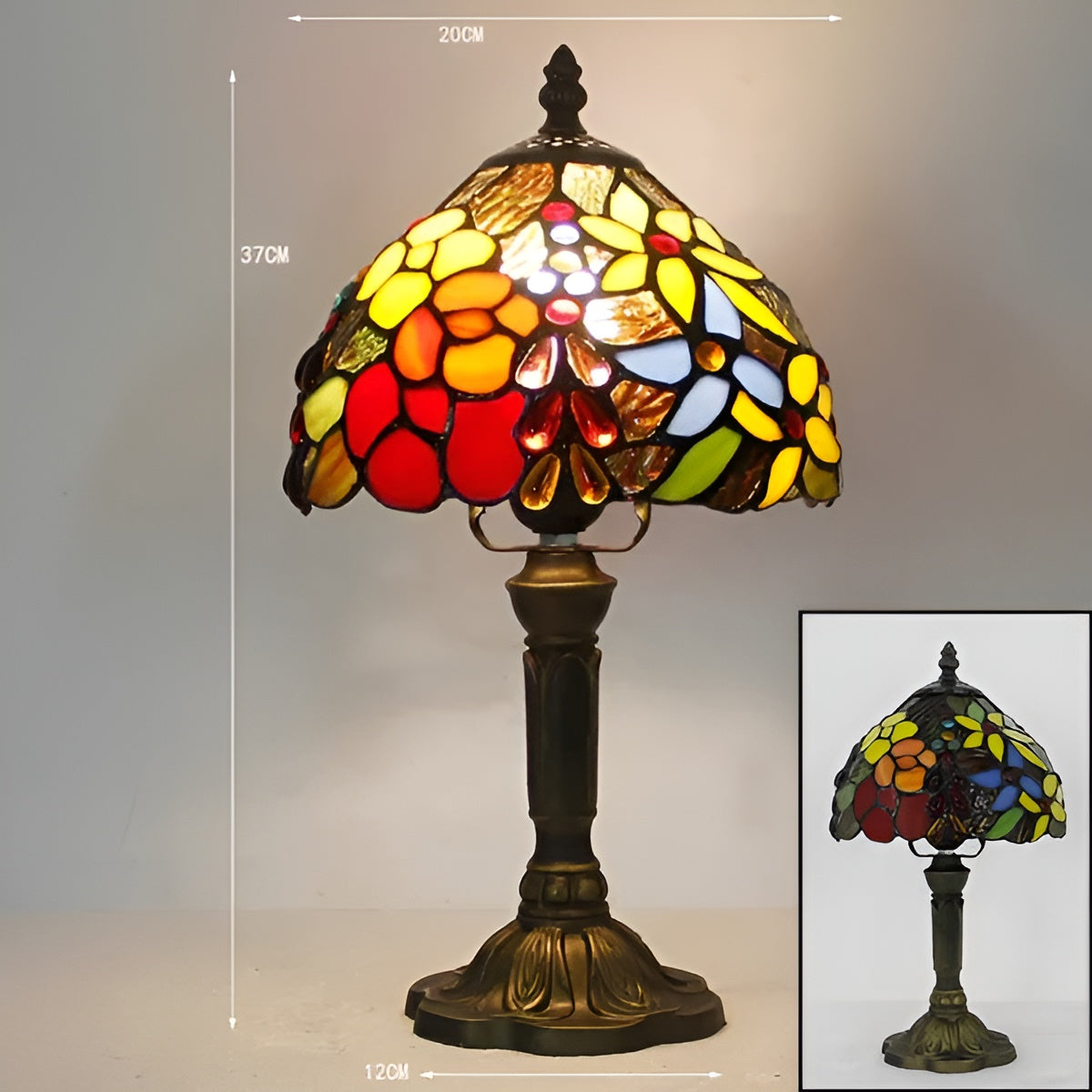 Barok Tafellamp Handgemaakt Glas | Decoratieve Verlichting voor Thuis en Bureau