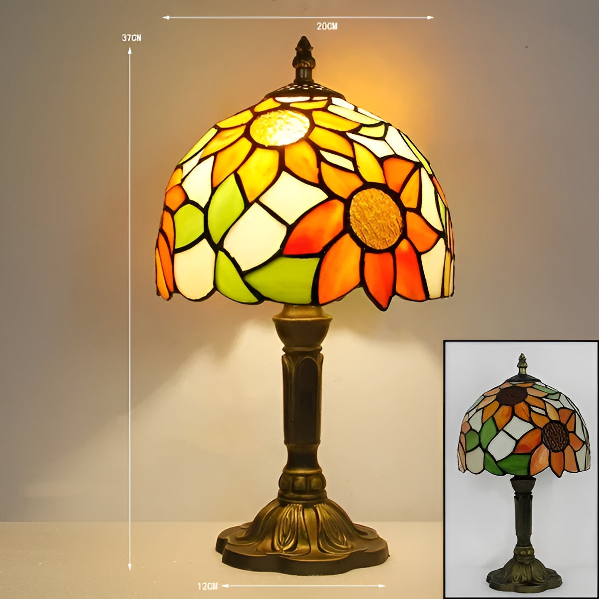 Barok Tafellamp Handgemaakt Glas | Decoratieve Verlichting voor Thuis en Bureau