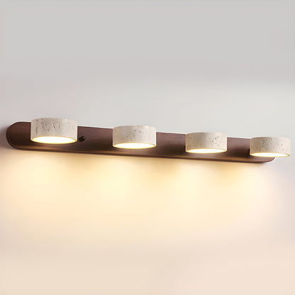 Modern Travertin Hout Duo Wandlamp | Warm LED Licht Minimalistisch Design
