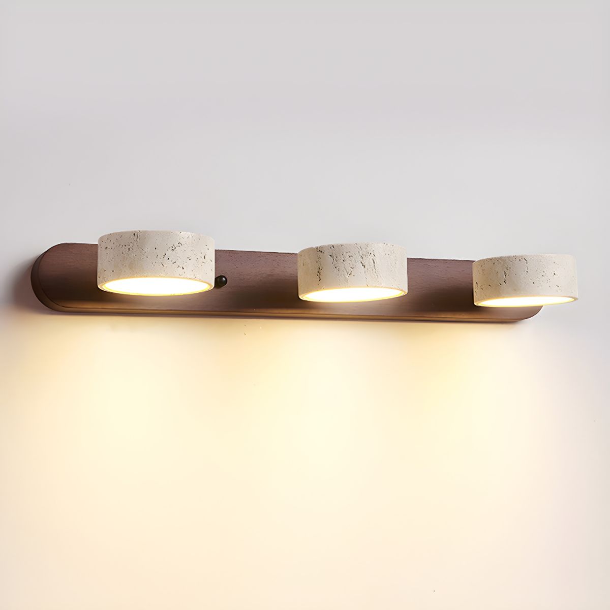 Modern Travertin Hout Duo Wandlamp | Warm LED Licht Minimalistisch Design