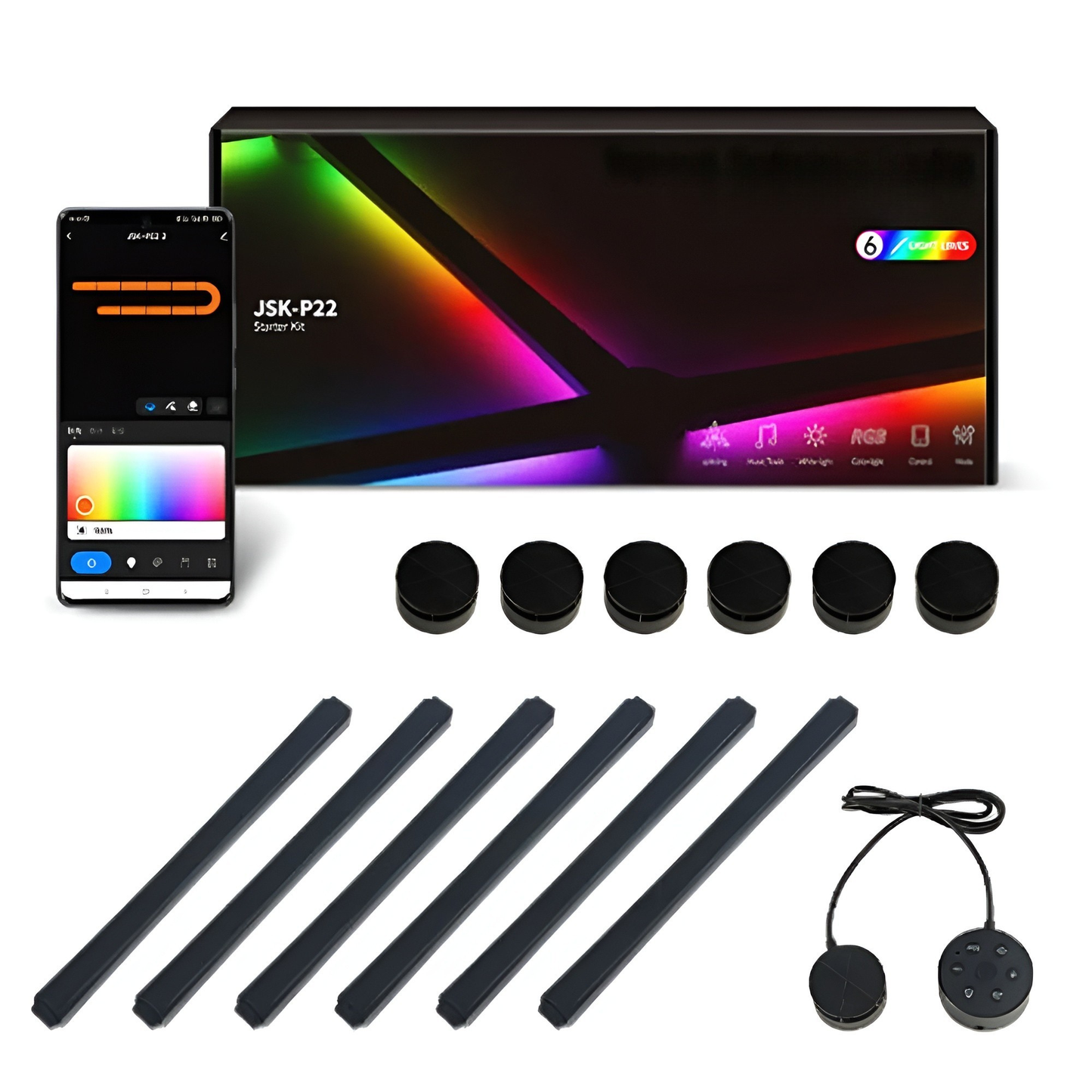Slimme RGB Wandlamp | Kleurwisseling en Muziekbediening voor TV, Slaapkamer en Gaming
