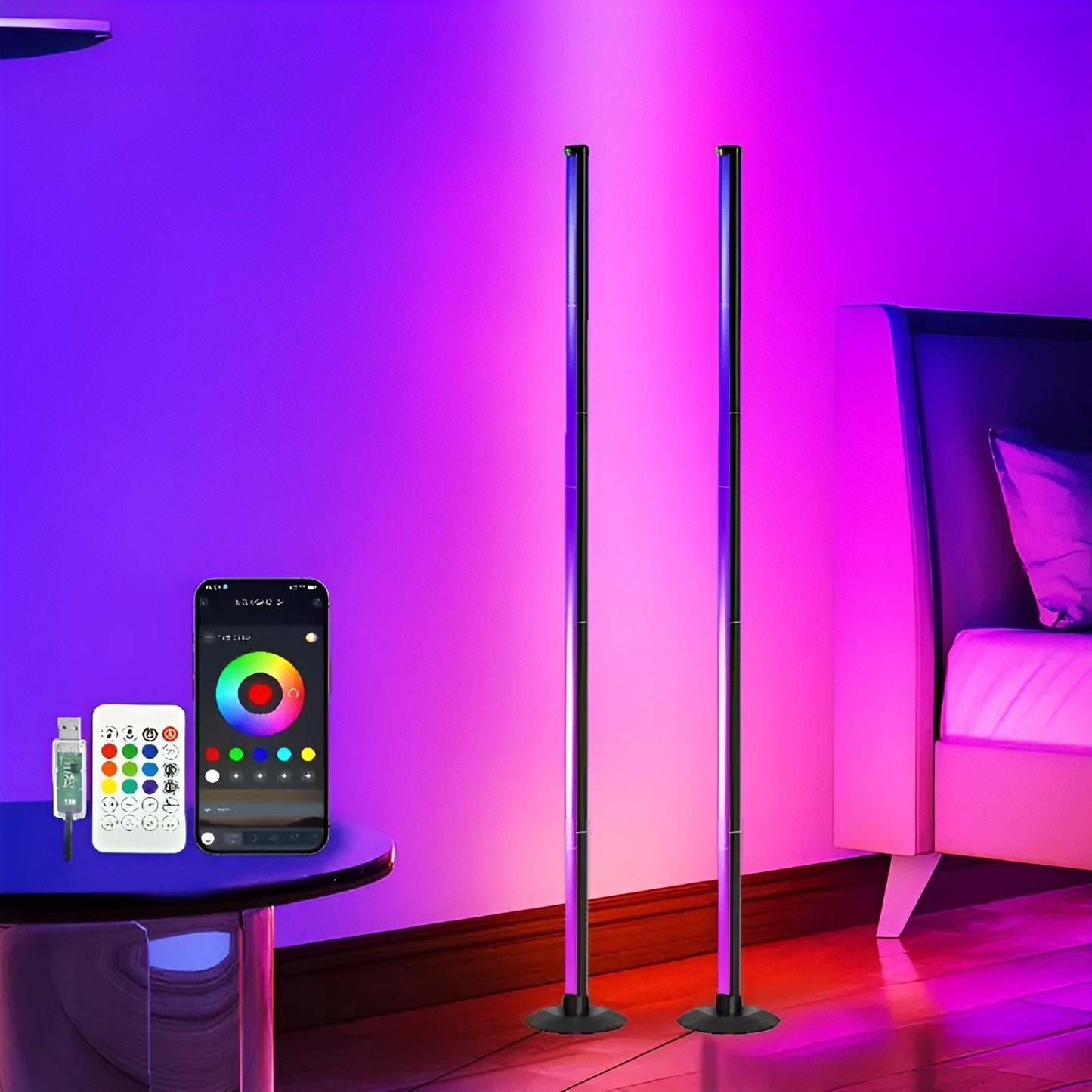 LED Vloerlamp RGB Kleurwisseling | App en Afstandsbediening Sfeerverlichting
