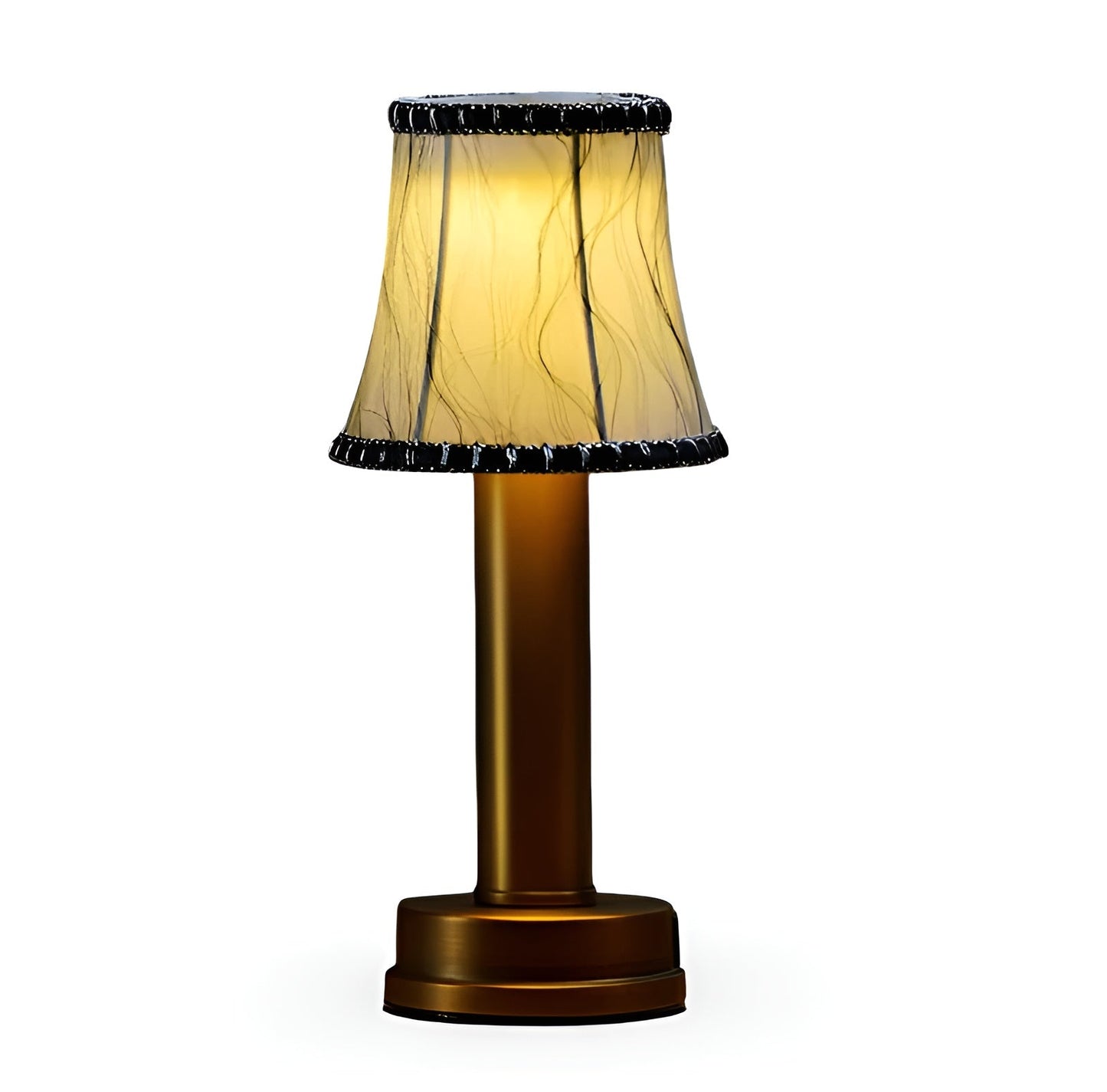 Vintage Aluminium Tafellamp Dimbaar | Stof Kap voor Woon- of Bartafel