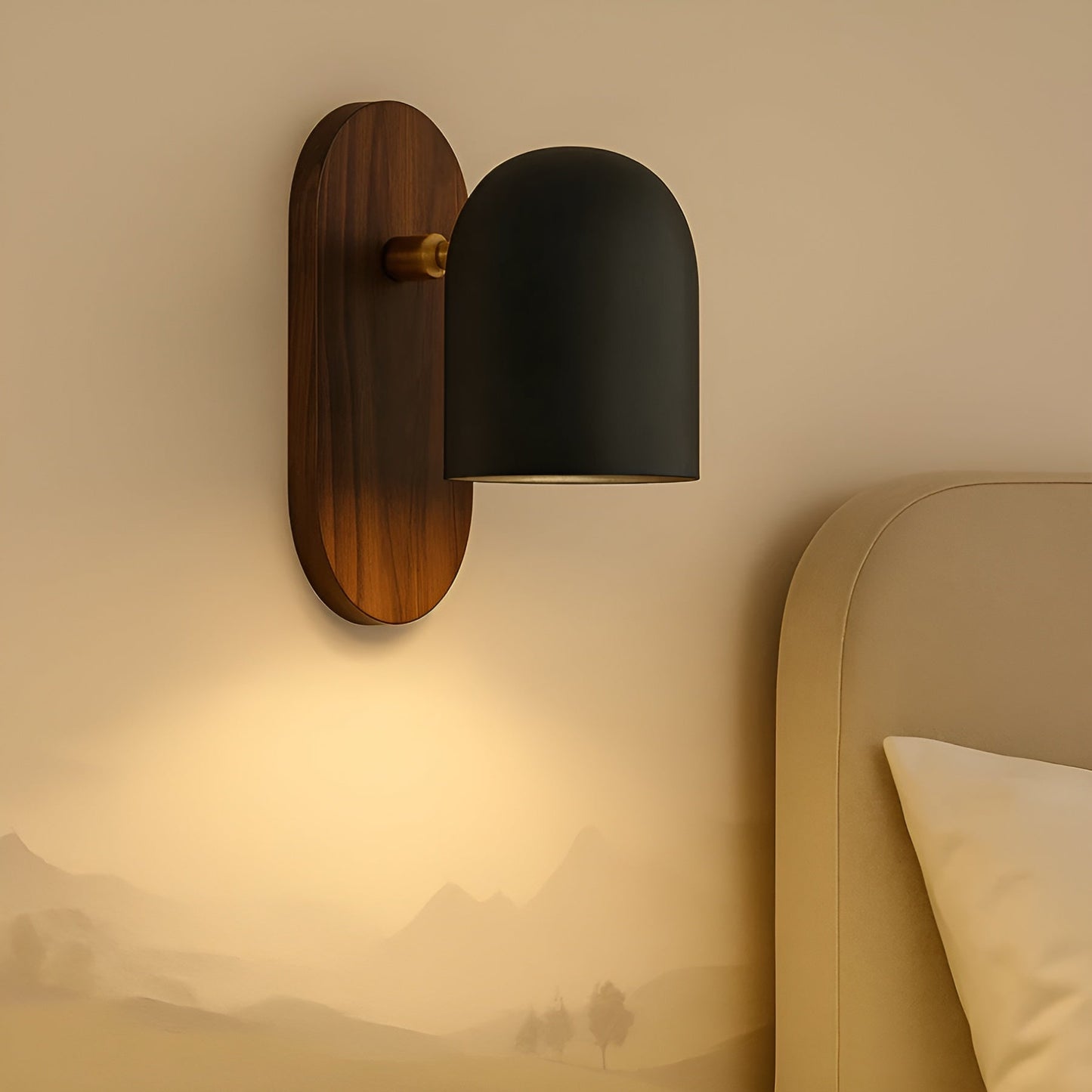 Walnouthout Wandlamp | Warm Natuurlijk Licht voor Woonkamer en Hal