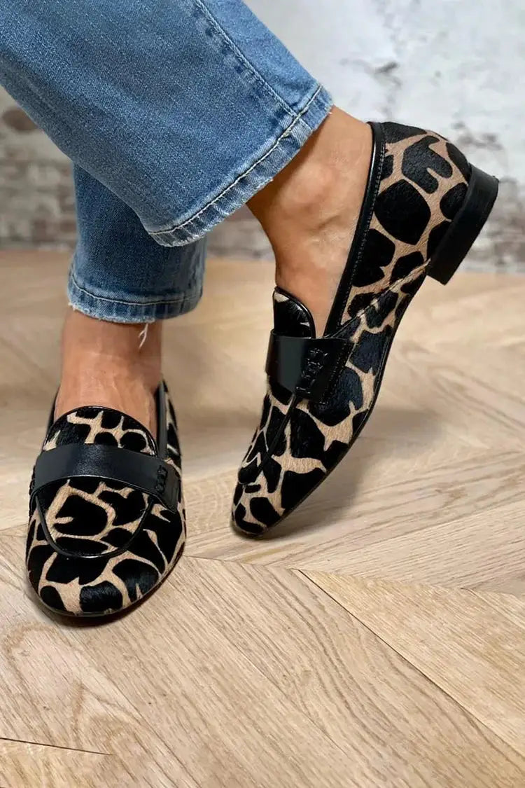 Cowprint — Cow Print Loafers With Cozy Chic Slip-On Comfortable Design