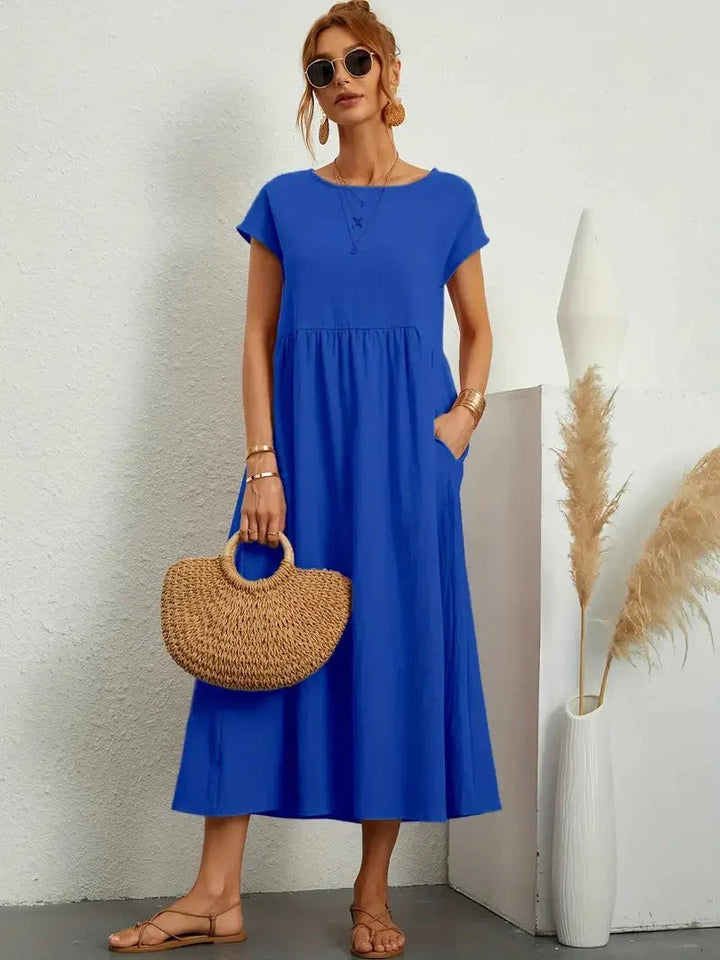 Annabeth — Lightweight Cotton Summer Dress With Relaxed Fit And Refined Neckline