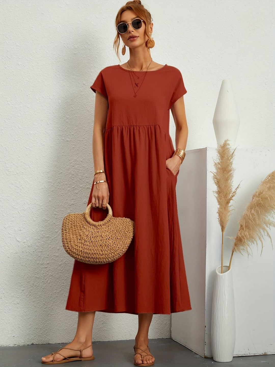 Annabeth — Lightweight Cotton Summer Dress With Relaxed Fit And Refined Neckline