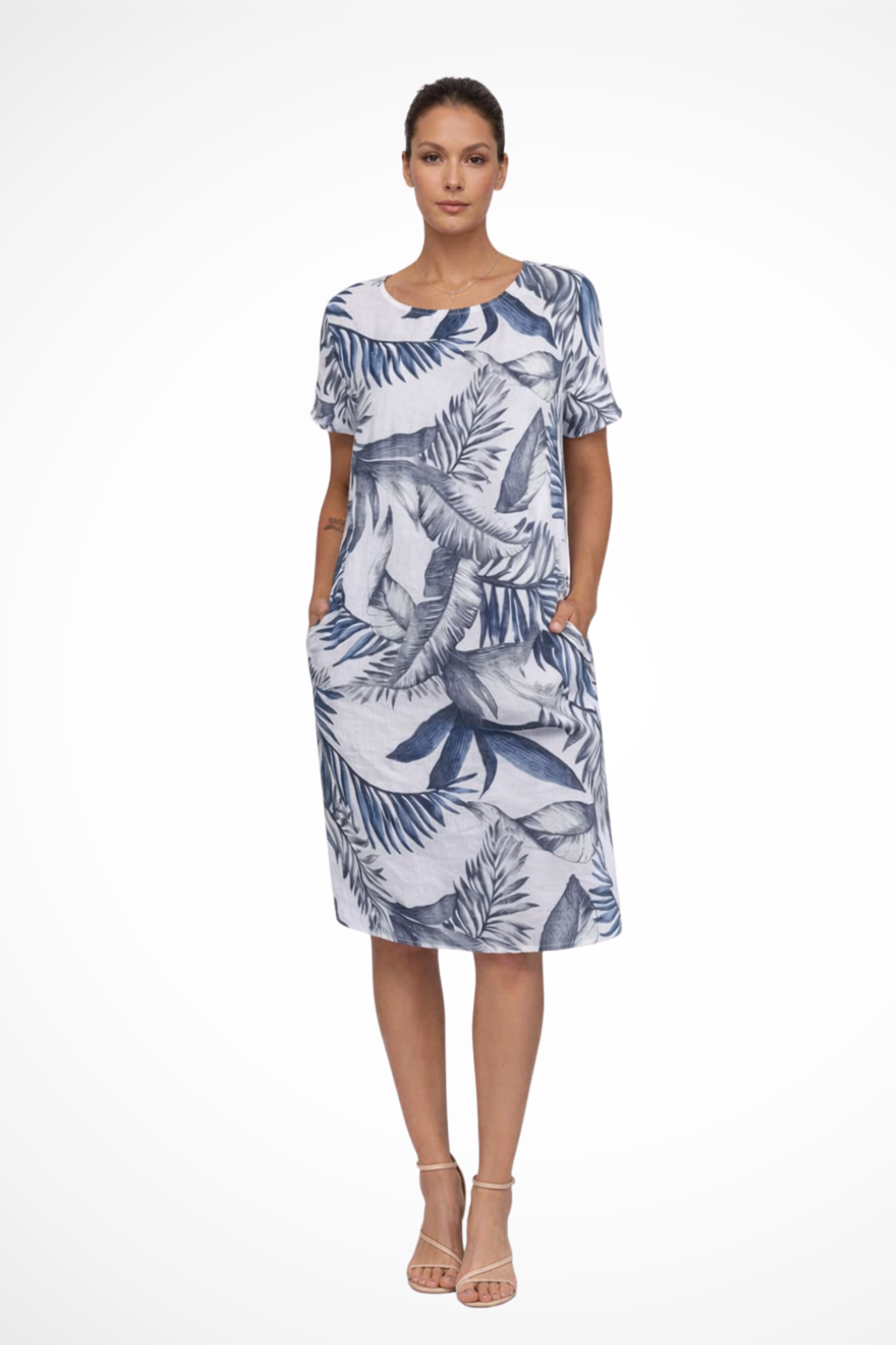 Cotton Summer Dress Botanical Print Daphne