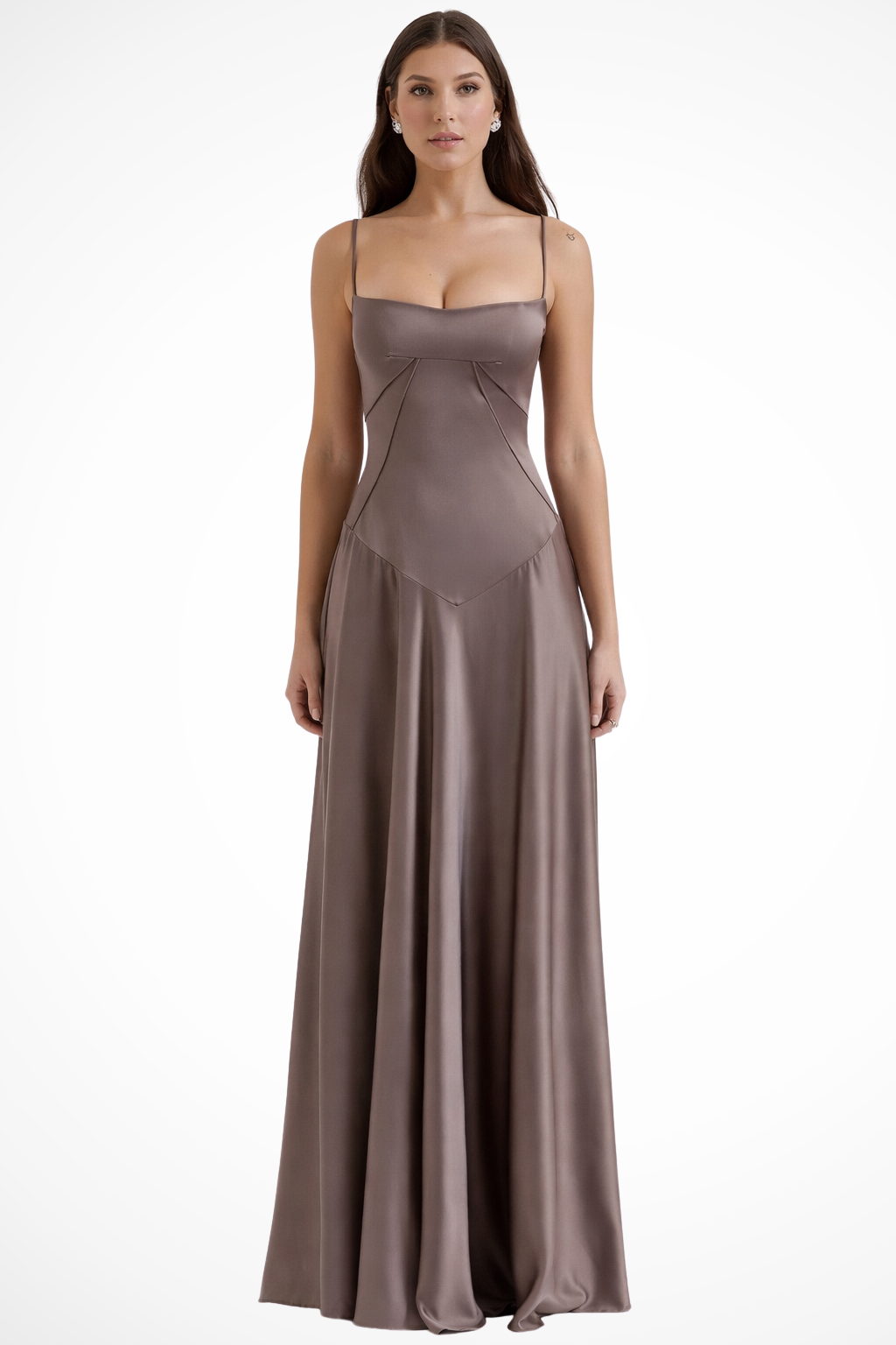 Satincorset — Satin Corset Maxi Dress With Structured Elegant Evening Gown Design