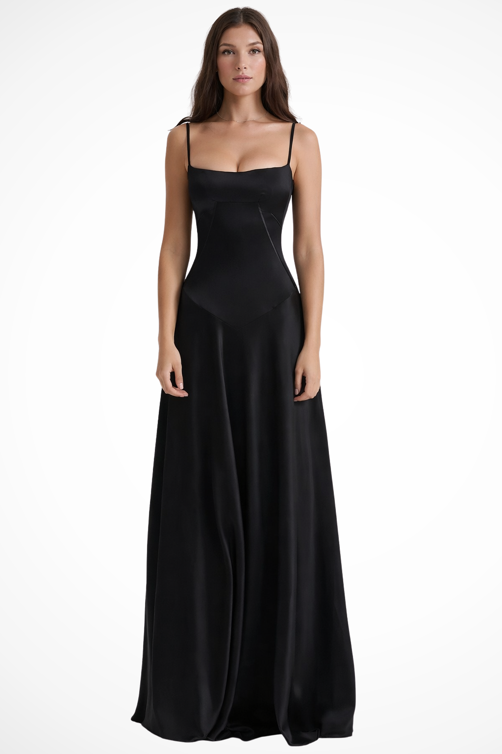 Satincorset — Satin Corset Maxi Dress With Structured Elegant Evening Gown Design