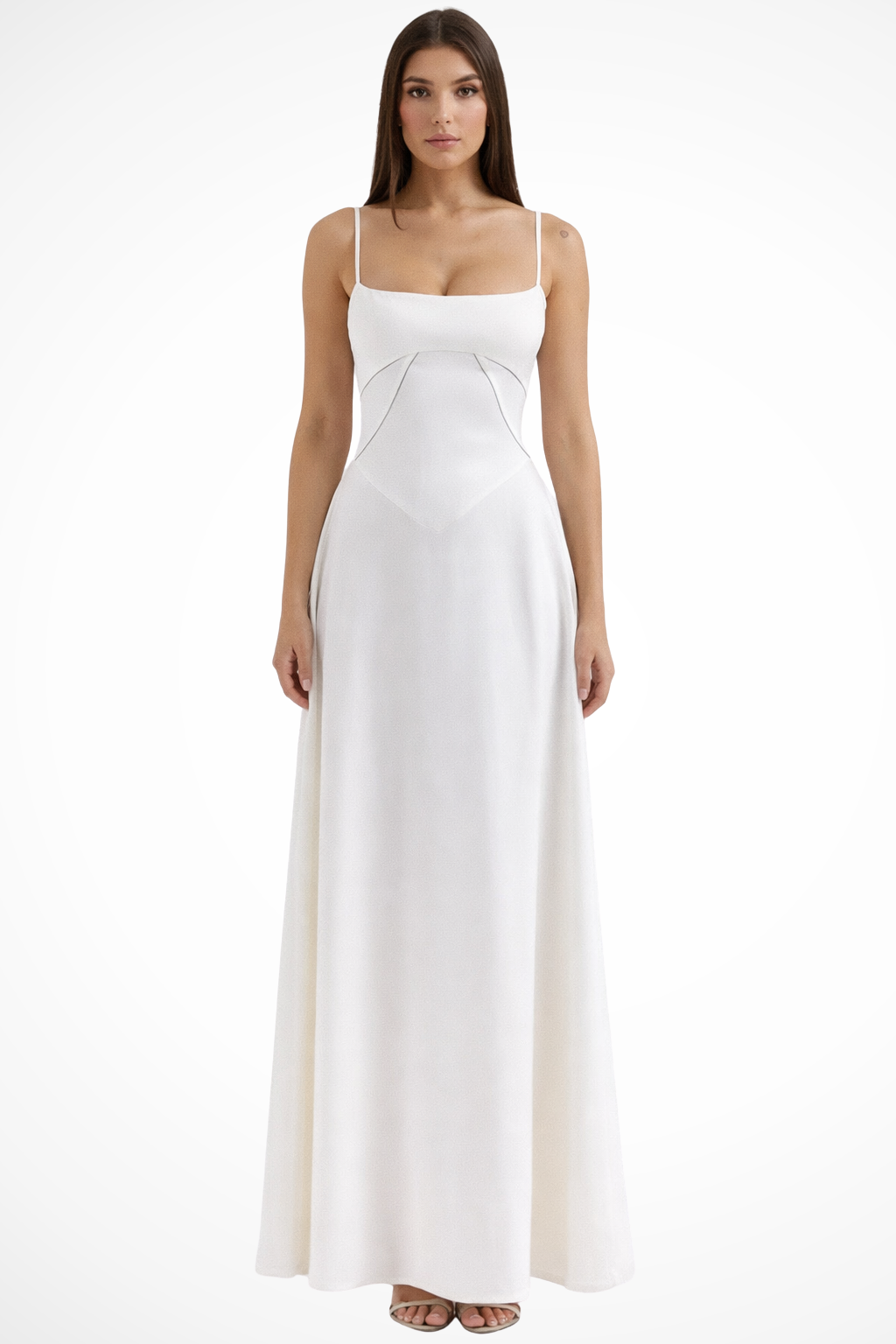 Satincorset — Satin Corset Maxi Dress With Structured Elegant Evening Gown Design