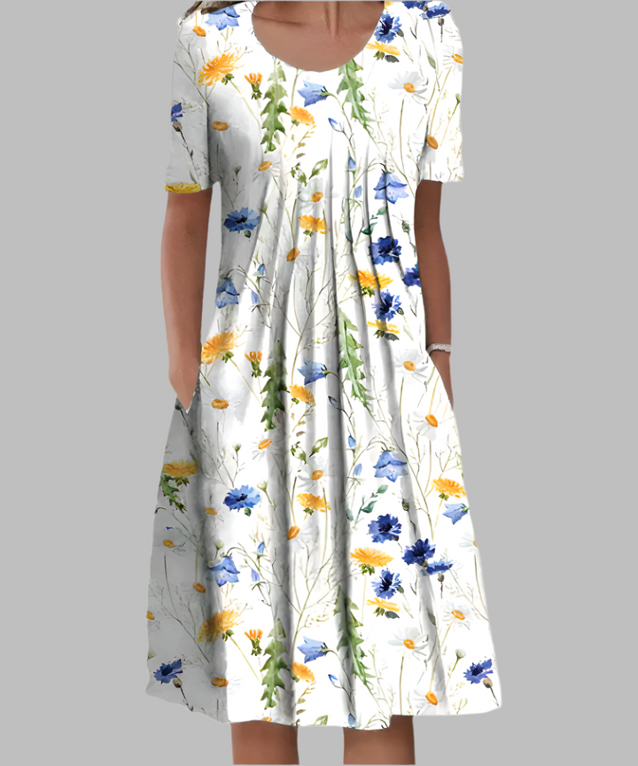 Linnea — Soft Midi Dress With Elegant Flowy Summer Style