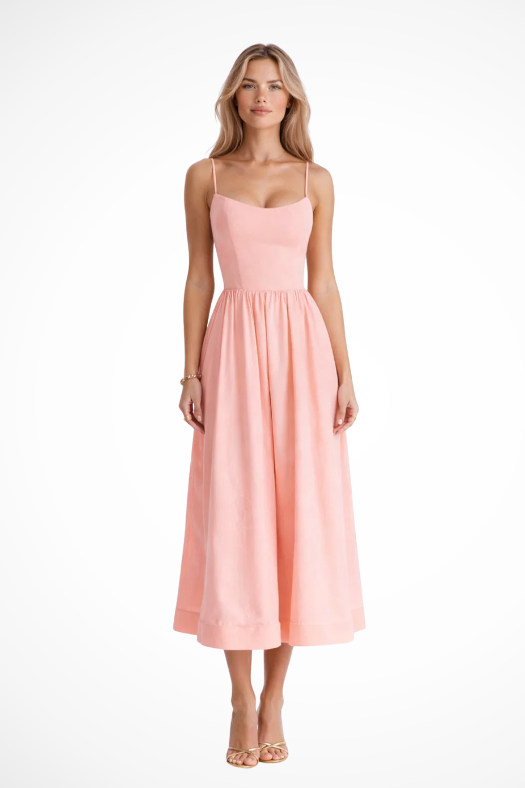 Alinewedding — Structured Midi Dress With A-Line Wedding Guest Attire Design