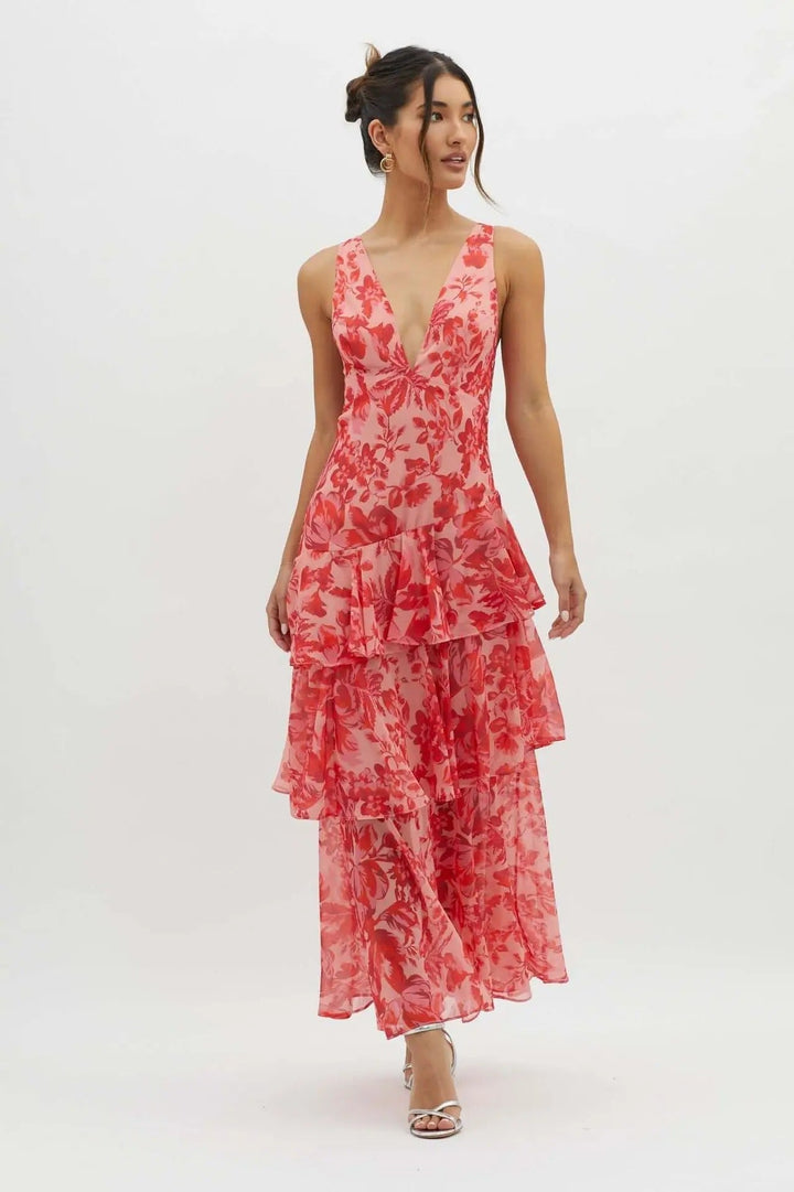 Verbena — Viscose Tiered Maxi Dress With Flowing Graceful Movement