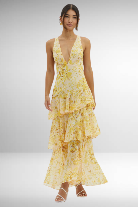 Verbena — Viscose Tiered Maxi Dress With Flowing Graceful Movement