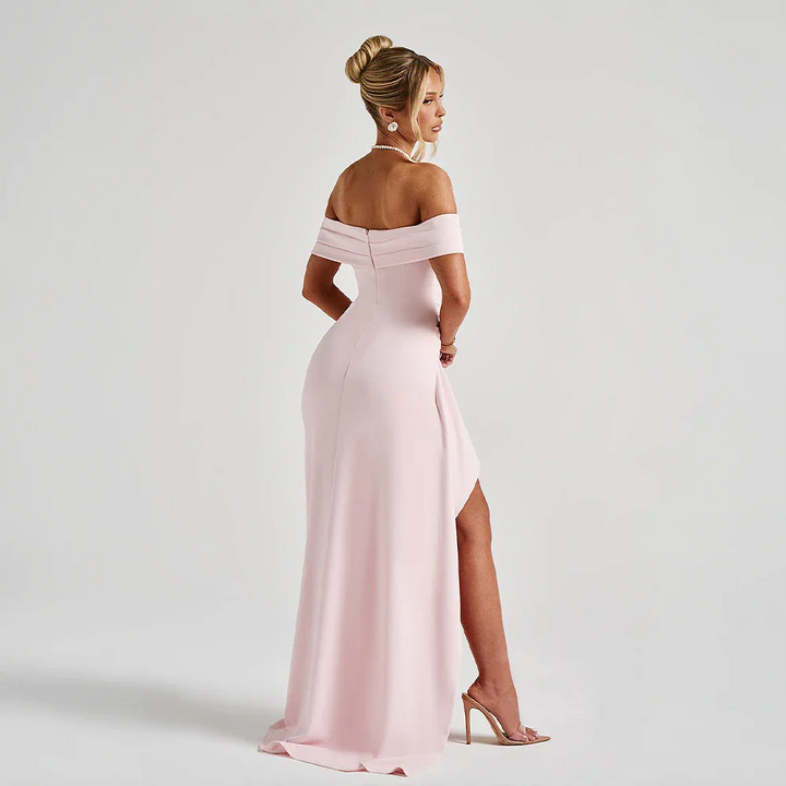 Josephine — Elegant Off-Shoulder Maxi Dress With High Side Slit