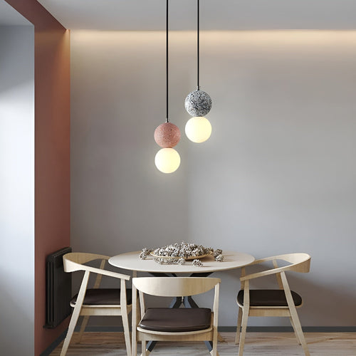 TimberOrb Nordic Bol Hanglamp | Hout en Glas voor een Warme Woonkamer Sfeer