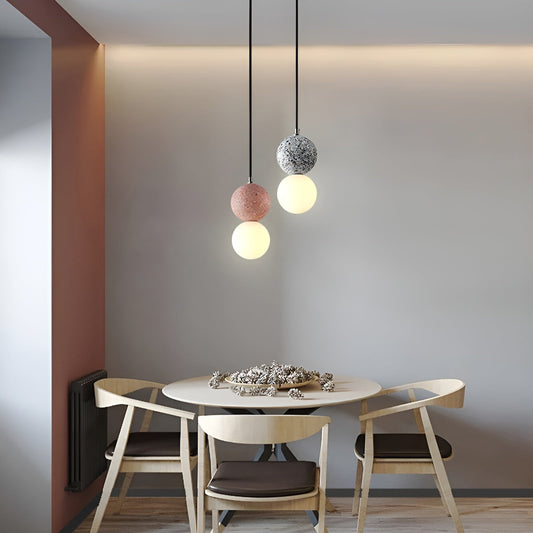 TimberOrb Nordic Bol Hanglamp | Hout en Glas voor een Warme Woonkamer Sfeer