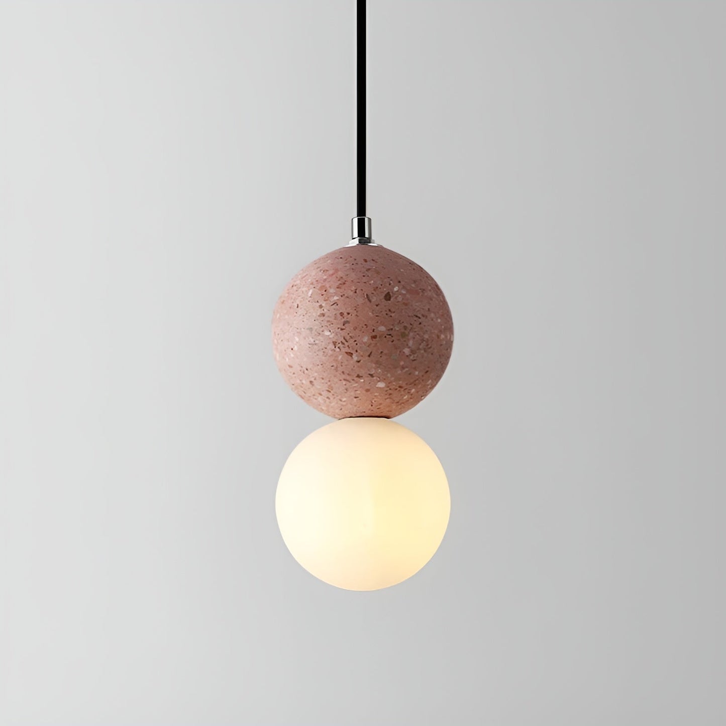TimberOrb Nordic Bol Hanglamp | Hout en Glas voor een Warme Woonkamer Sfeer