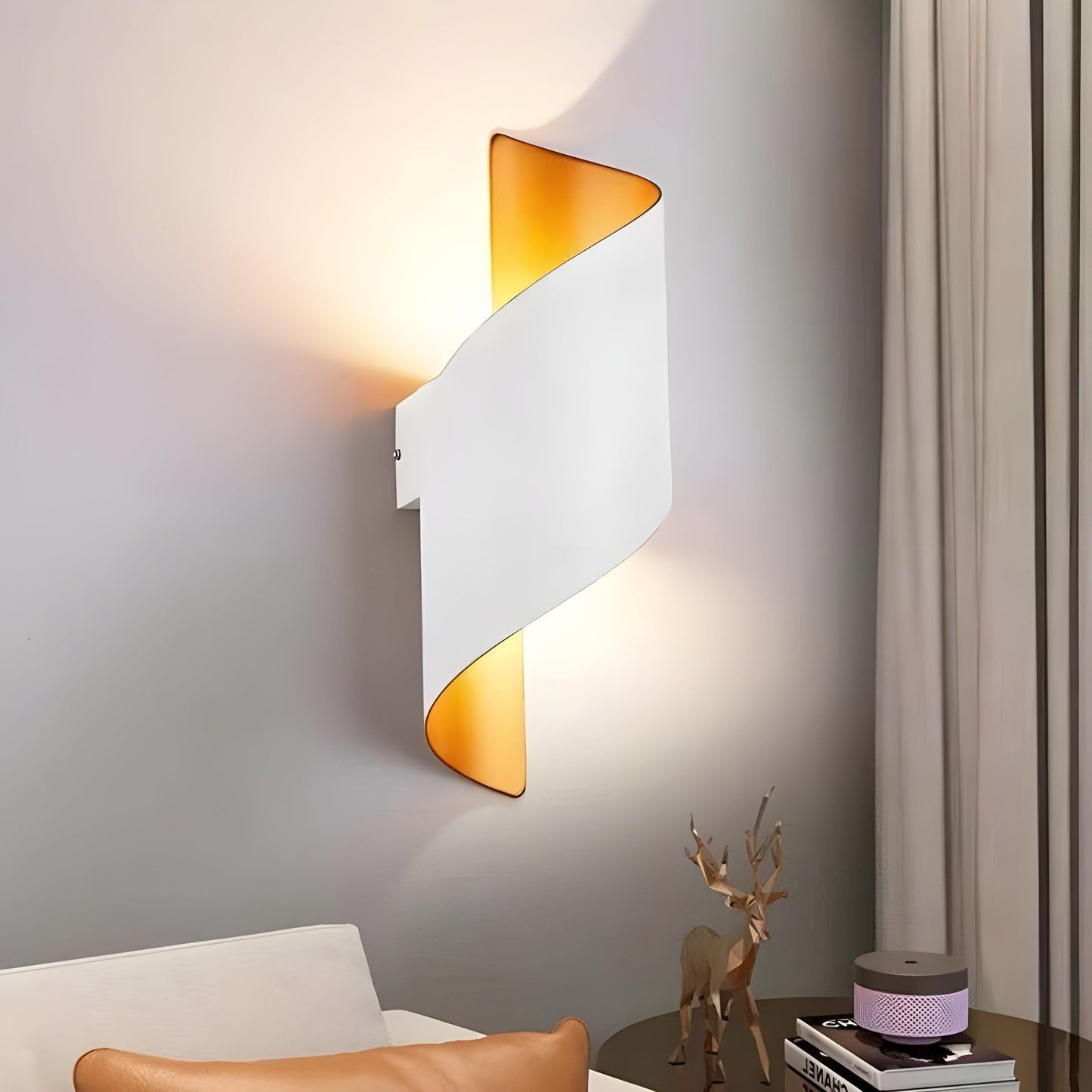 SpiralGlow Nordic Metaal Spiraal Wandlamp | Waterdichte LED Wandverlichting