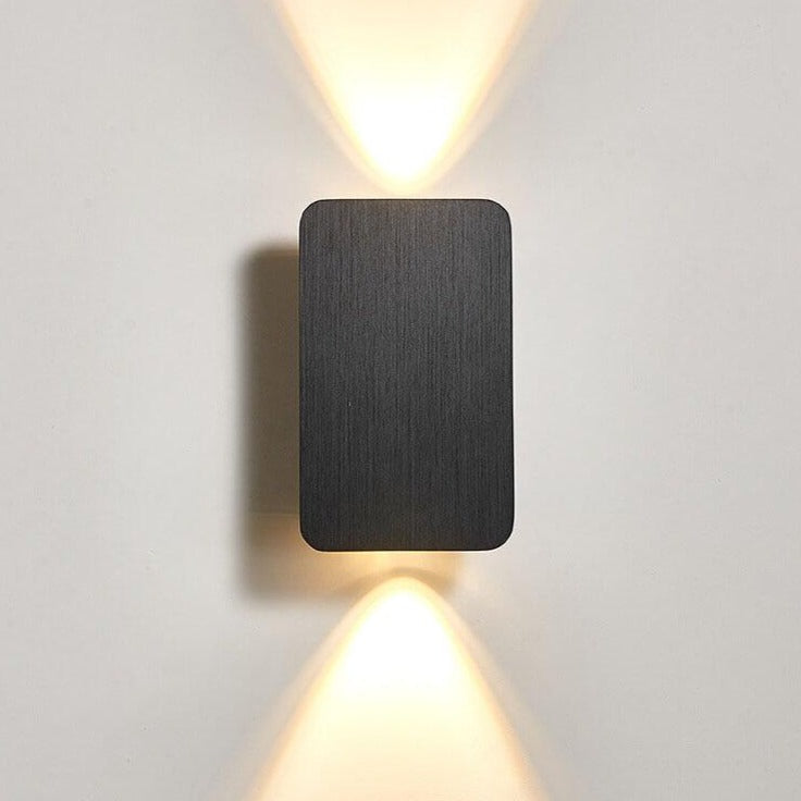 Nordic Minimalistisch Rechthoekig Glas Wandlamp 2-Lichts | LED Warm Licht