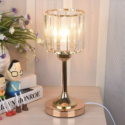 GlowGem Nordic Kristal LED Tafellamp | USB Opladen met Fonkelend Licht