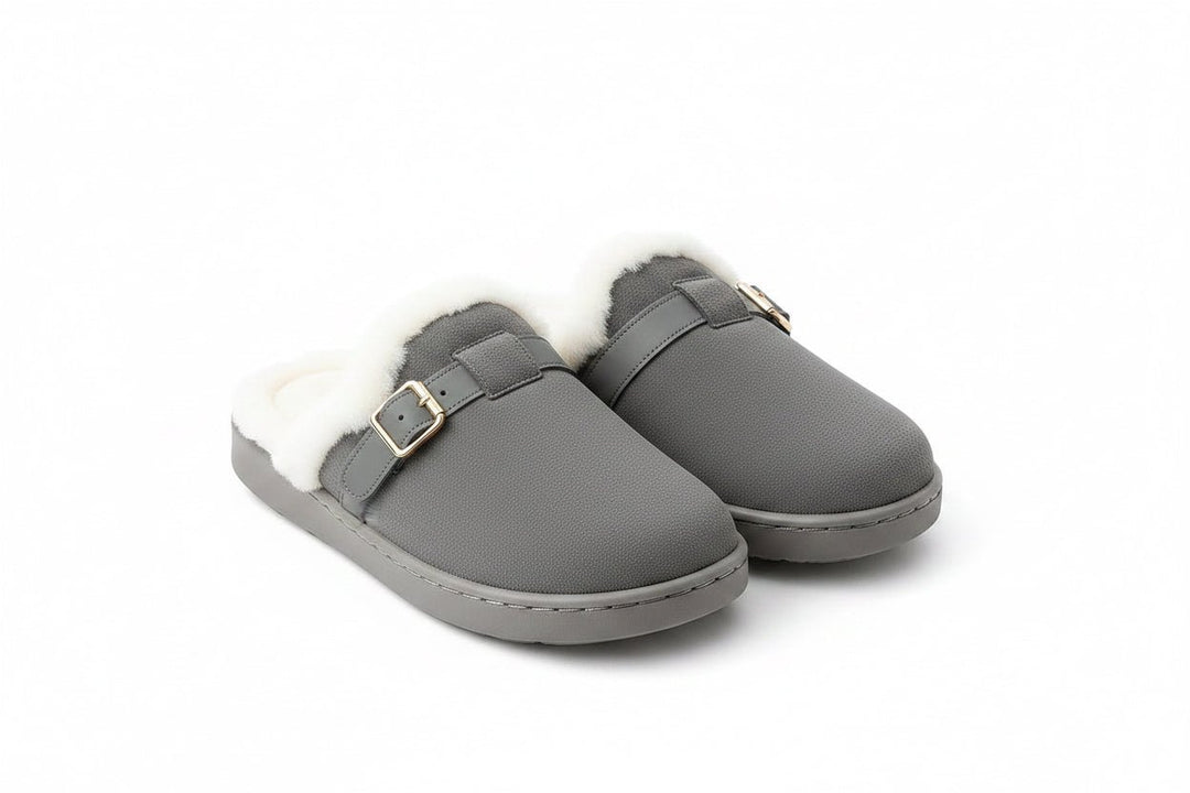 Orthopaedic Plush Tie Slippers for Women - Adjustable Cosy Custom Fit